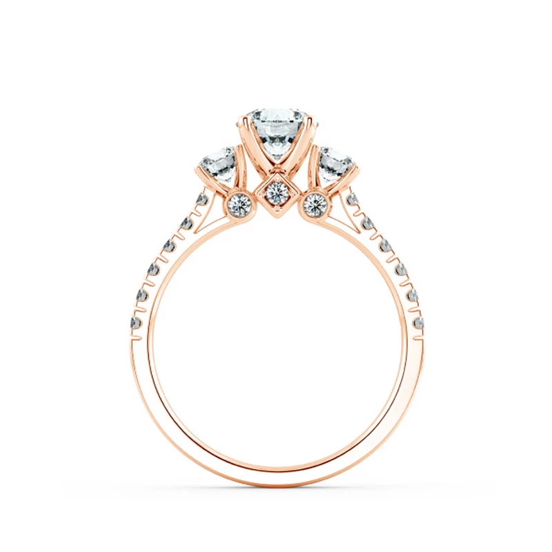 Nhẫn đính hôn Threestone có 3 bridge accent NCH3205 5